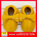 The style will enjoy great popular yellow bow moccasins cow leather soft flat prewalker shoes with baby